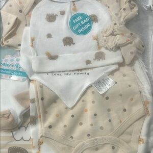 Cream and White Bodysuit Set Soft Cotton